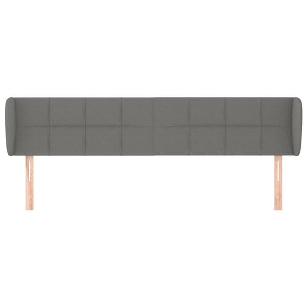 sengegavl med kanter 163x23x78/88 cm stof mørkegrå