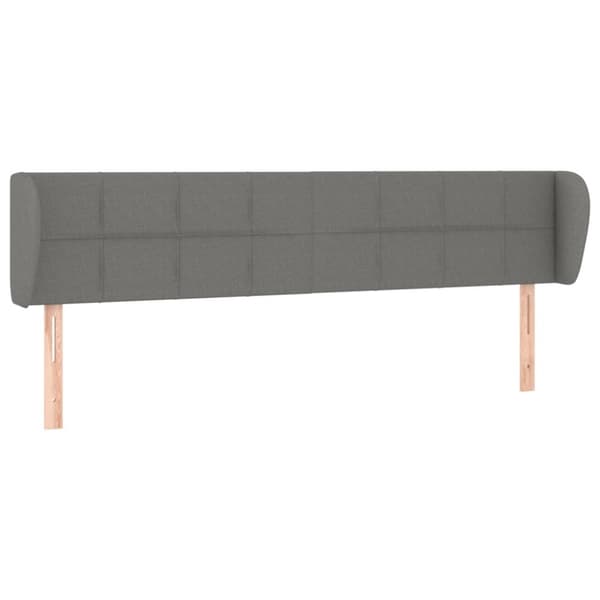 sengegavl med kanter 163x23x78/88 cm stof mørkegrå