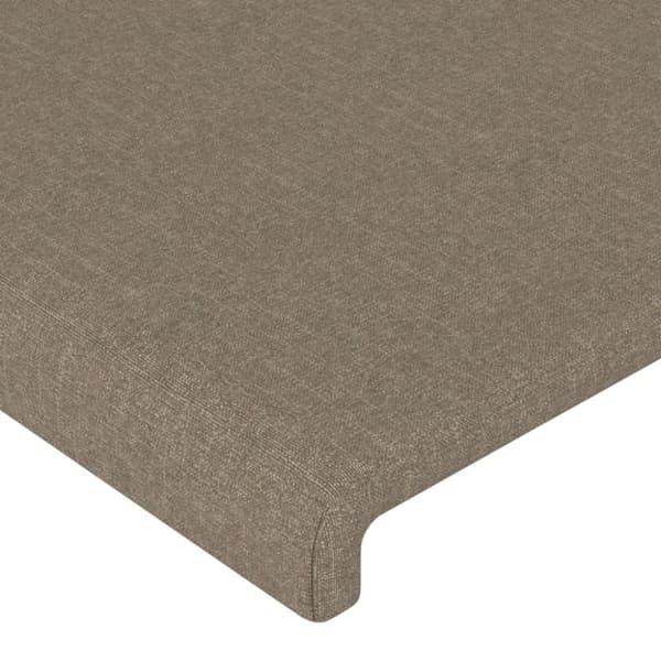 sengegavl med LED-lys 80x5x78/88 cm stof gråbrun