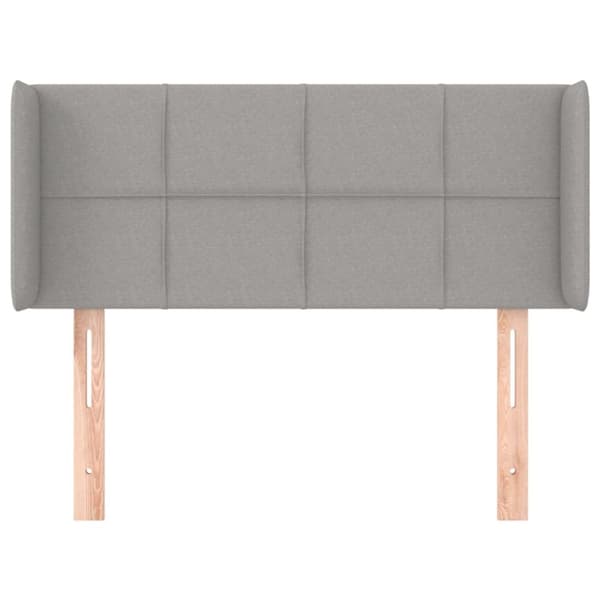 sengegavl med kanter 103x16x78/88 cm stof lysegrå