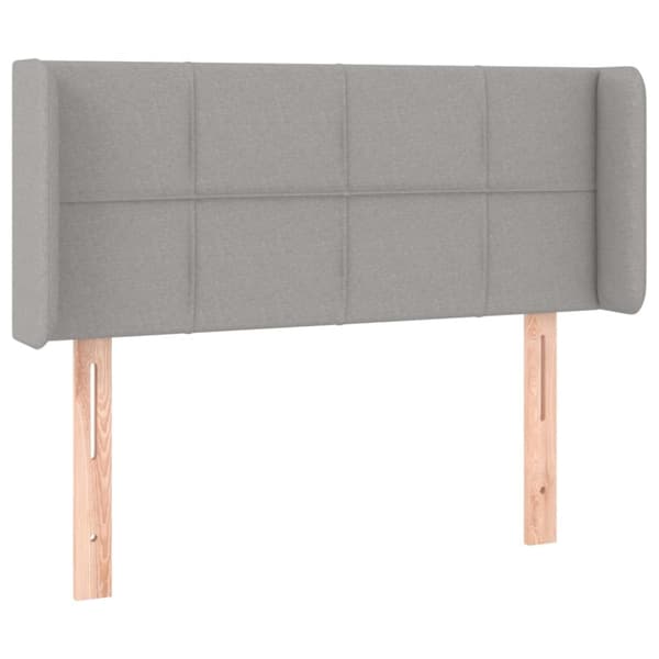 sengegavl med kanter 103x16x78/88 cm stof lysegrå