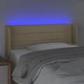 Pikkukuva 4 / 6: Sänggavel LED gräddvit 83x16x78/88 cm tyg