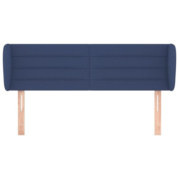 sengegavl med kanter 147x23x78/88 cm stof blå