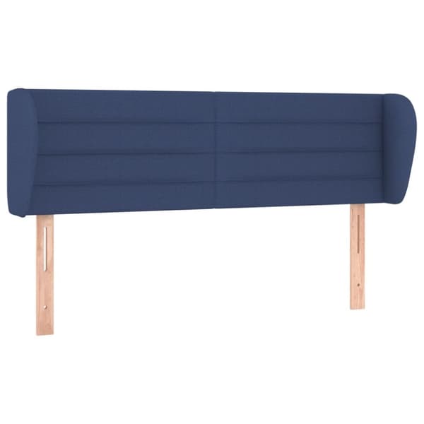 sengegavl med kanter 147x23x78/88 cm stof blå