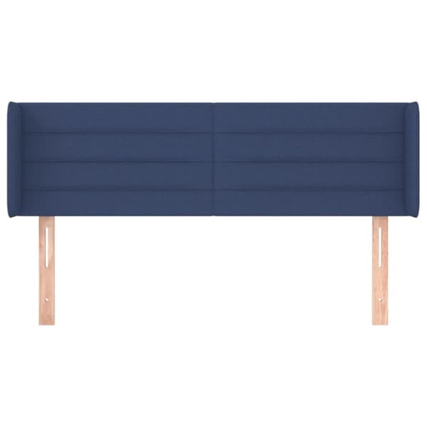 sengegavl med kanter 147x16x78/88 cm stof blå