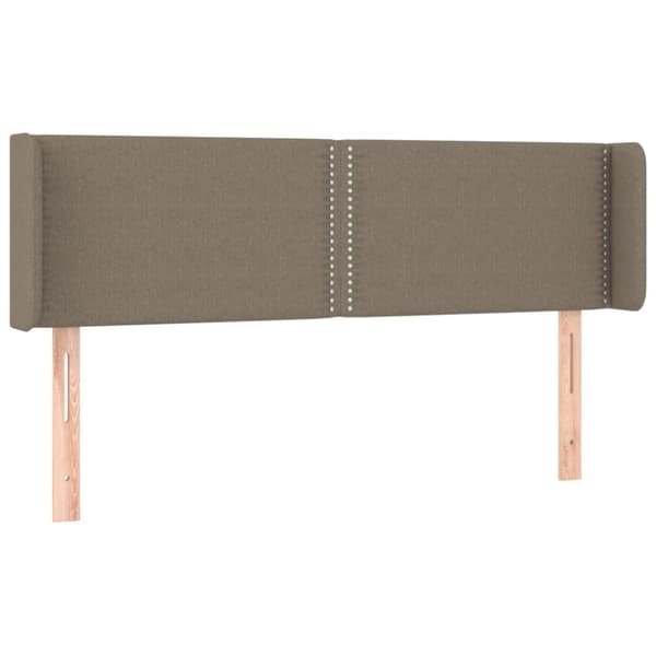 sengegavl med LED-lys 147x16x78/88 cm stof gråbrun