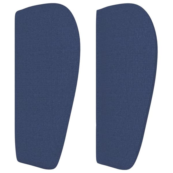 sengegavl med kanter 83x23x78/88 cm stof blå