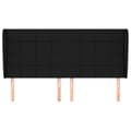 Miniatyrbillede 3 af 9: sengegavl med kanter 163x23x118/128 cm stof sort