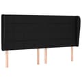 Miniatyrbillede 2 af 9: sengegavl med kanter 163x23x118/128 cm stof sort