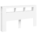 Miniatyrbillede 3 af 10: sengegavl med LED-lys 180x18,5x103,5 cm konstrueret træ hvid