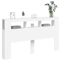 Miniatyrbillede 5 af 10: sengegavl med LED-lys 180x18,5x103,5 cm konstrueret træ hvid