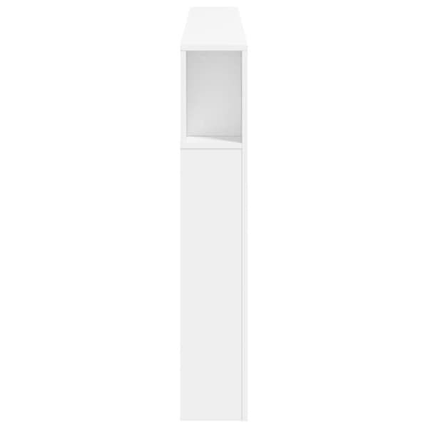 sengegavl med LED-lys 180x18,5x103,5 cm konstrueret træ hvid