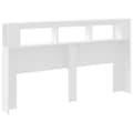 Miniatyrbillede 8 af 10: sengegavl med LED-lys 180x18,5x103,5 cm konstrueret træ hvid