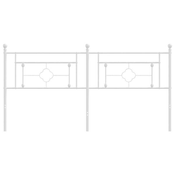 sengegavl 180 cm metal hvid