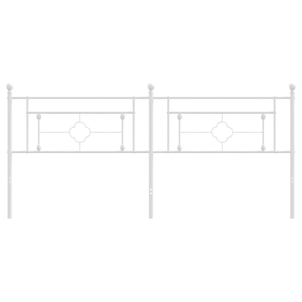 sengegavl 200 cm metal hvid