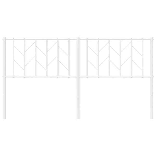 Metallinen sängynpääty valkoinen 160 cm