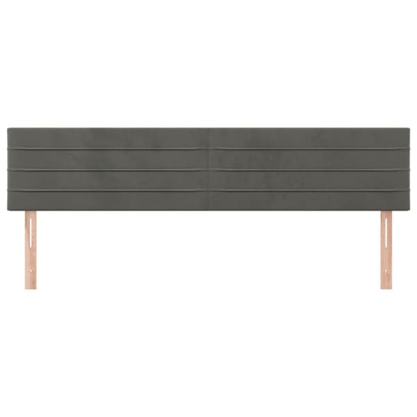 Sängyn päädyt, 2 kpl, tummanharmaa, 80x5x78/88 cm, sametti