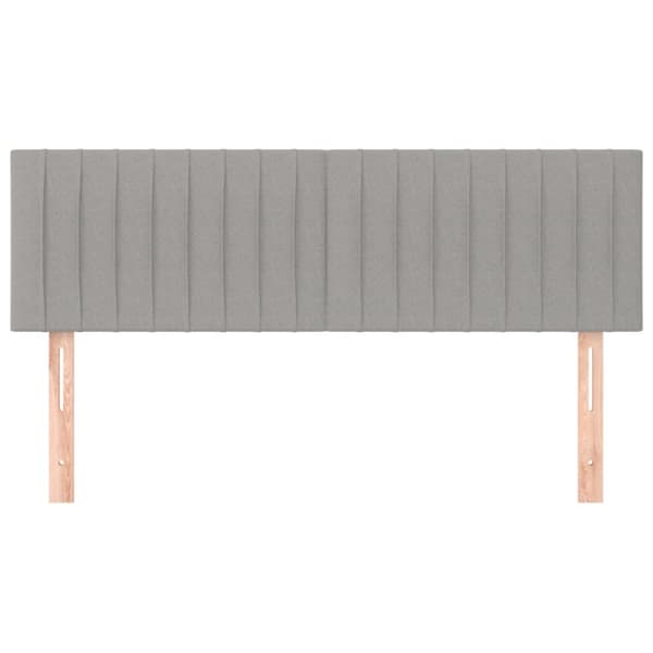 Sängyn päädyt, 2 kpl, vaaleanharmaa, 72x5x78/88 cm, kangas