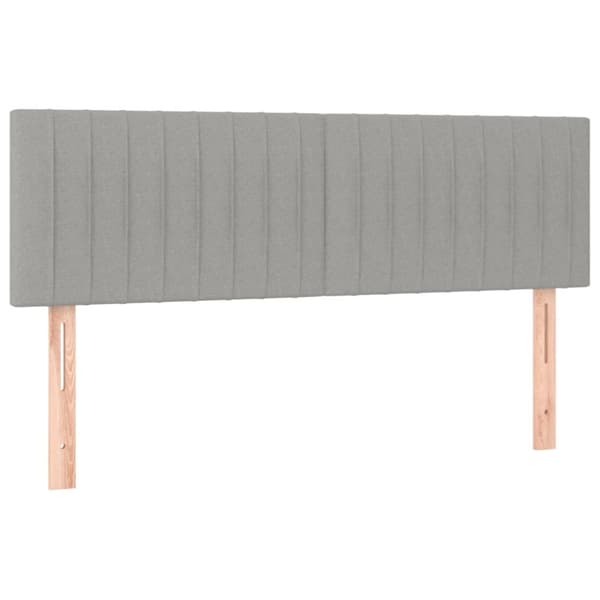 Sängyn päädyt, 2 kpl, vaaleanharmaa, 72x5x78/88 cm, kangas
