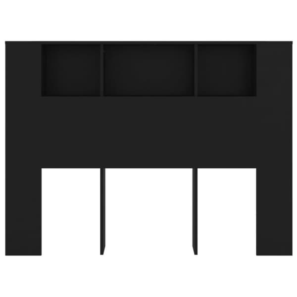 sengegavl med opbevaring 140x18,5x104,5 cm sort
