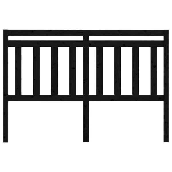 sengegærde 126x4x100 cm massivt fyrretræ sort