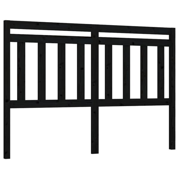 sengegærde 126x4x100 cm massivt fyrretræ sort