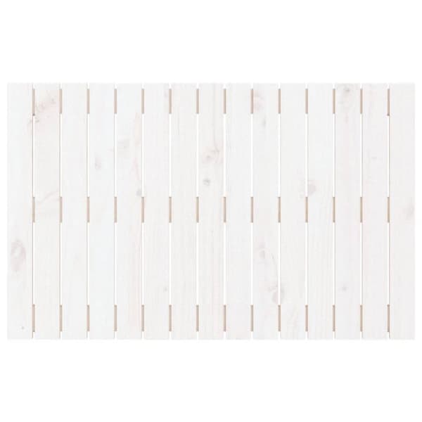 Sängynpääty seinälle valkoinen 95,5x3x60 cm täysi mänty