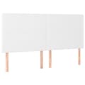 Miniatyrbillede 4 af 6: sengegavl med LED-lys 160x5x118/128 cm kunstlæder hvid