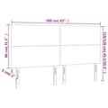 Miniatyrbillede 6 af 6: sengegavl med LED-lys 160x5x118/128 cm kunstlæder hvid