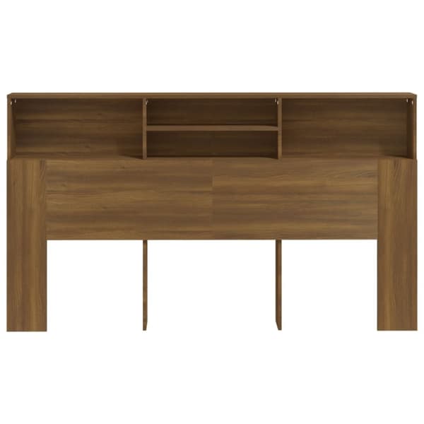 sengegavl med opbevaring 180x19x103,5 cm brun egetræsfarve