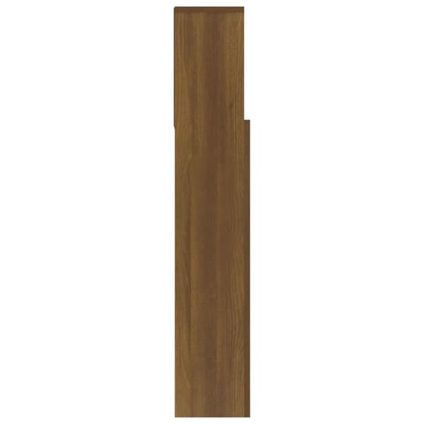 sengegavl med opbevaring 180x19x103,5 cm brun egetræsfarve