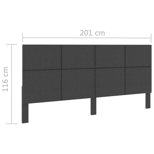 sengegavl 200x200 cm stof mørkegrå