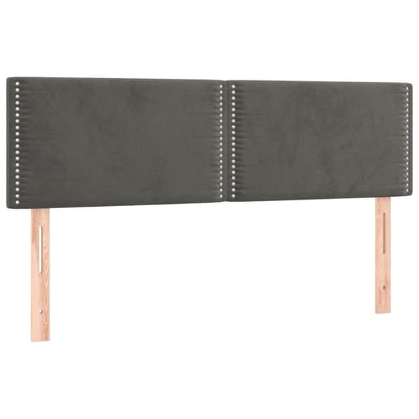 sengegavle 2 stk. 72x5x78/88 cm fløjl mørkegrå
