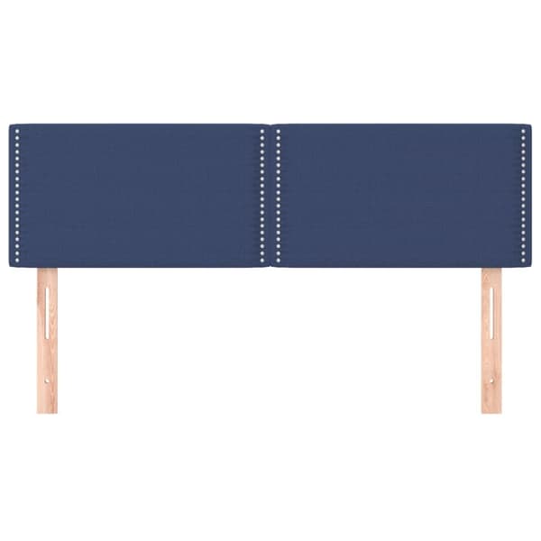 sengegavle 2 stk. 72x5x78/88 cm stof blå