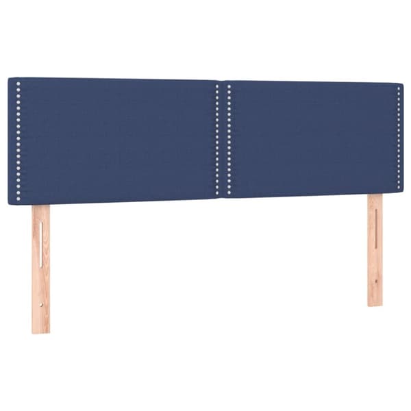 sengegavle 2 stk. 72x5x78/88 cm stof blå