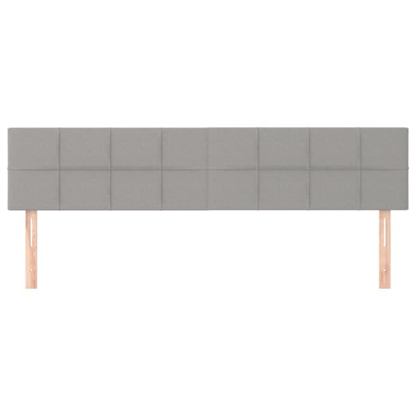 sengegavle 2 stk. 90x5x78/88 cm stof lysegrå