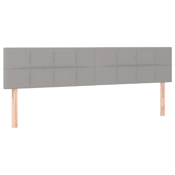 sengegavle 2 stk. 90x5x78/88 cm stof lysegrå