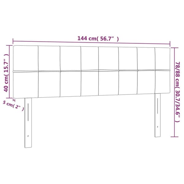 sengegavle 2 stk. 72x5x78/88 cm stof sort