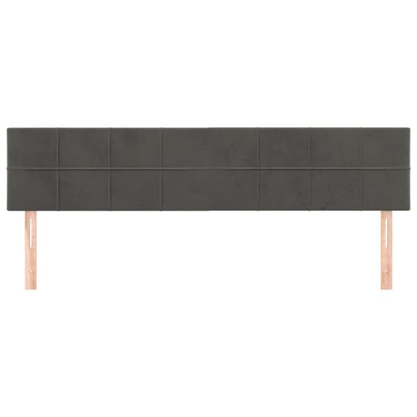 sengegavle 2 stk. 100x5x78/88 cm fløjl mørkegrå
