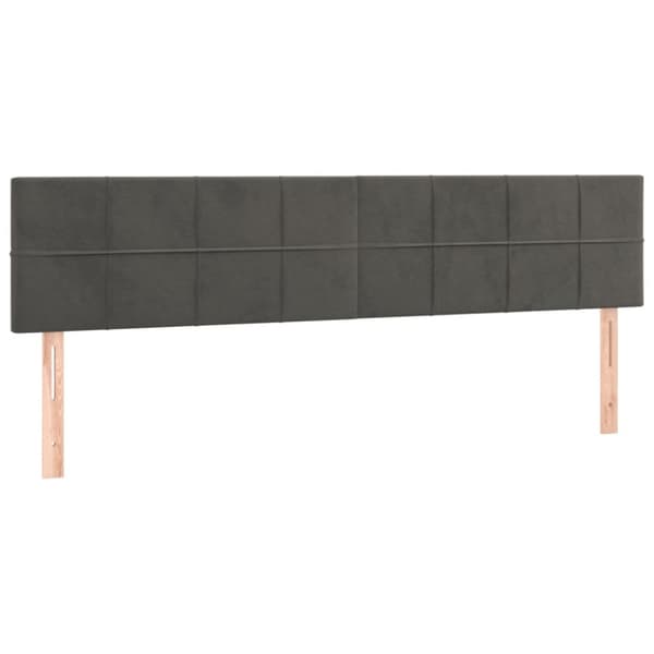sengegavle 2 stk. 100x5x78/88 cm fløjl mørkegrå