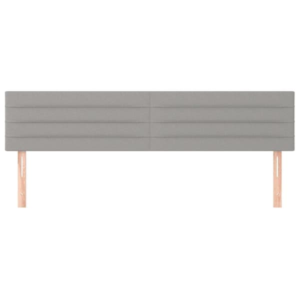 sengegavle 2 stk. 100x5x78/88 cm stof lysegrå
