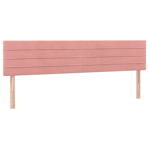 sengegavle 2 stk. 100x5x78/88 cm fløjl lyserød