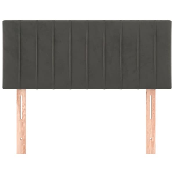 sengegavl 90x5x78/88 cm fløjl mørkegrå