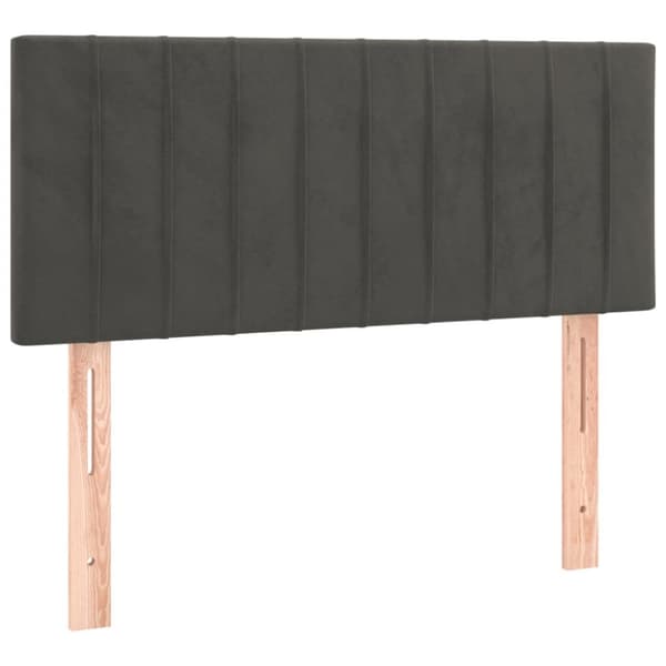 sengegavl 90x5x78/88 cm fløjl mørkegrå