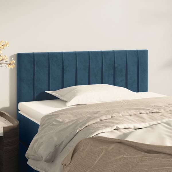 Sänggavel blå 100 x 5 x 78/88 cm sammet