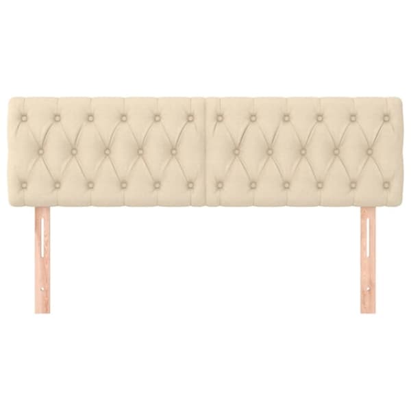 sengegavle 2 stk. 72x7x78/88 cm stof cremefarvet