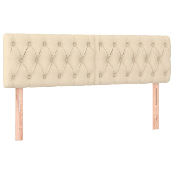 sengegavle 2 stk. 72x7x78/88 cm stof cremefarvet