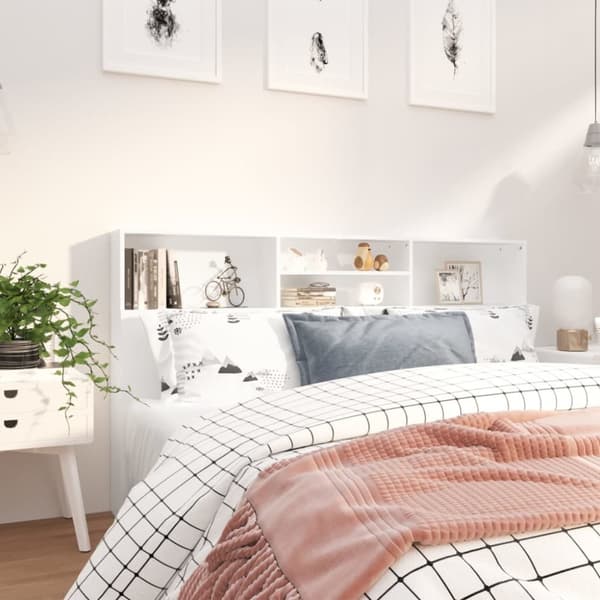 sengegavl med opbevaring 180x19x103,5 cm hvid