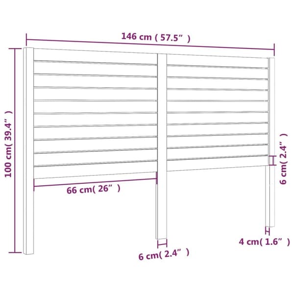 sengegærde 146x4x100 cm massivt fyrretræ sort