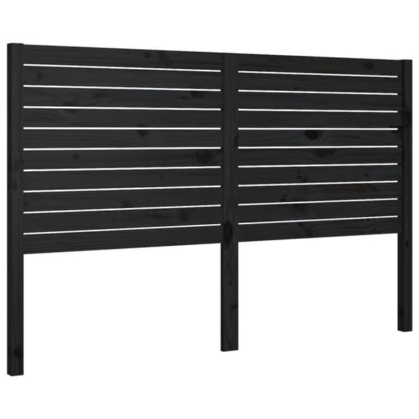 sengegærde 146x4x100 cm massivt fyrretræ sort
